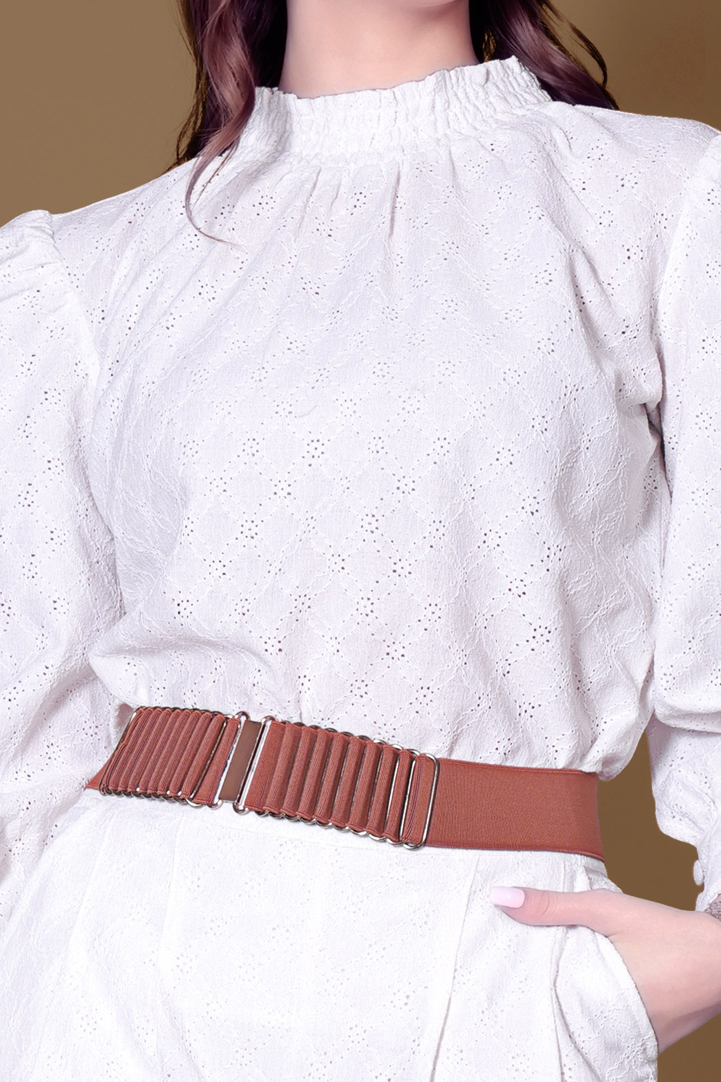White Grace Schiffli Top